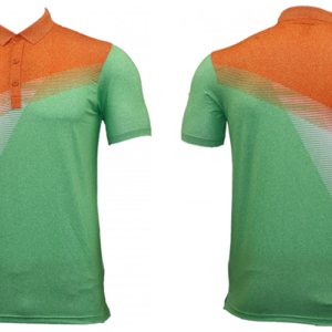 Orange Green Sports Polo Shirt