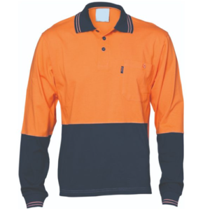 orange-grey Polo Shirt full sleeves