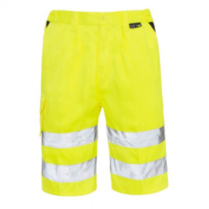 Yellow-reflector workwear shorts