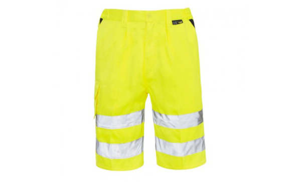 Yellow-reflector workwear shorts